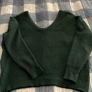 SHEIN size small green double V sweater
